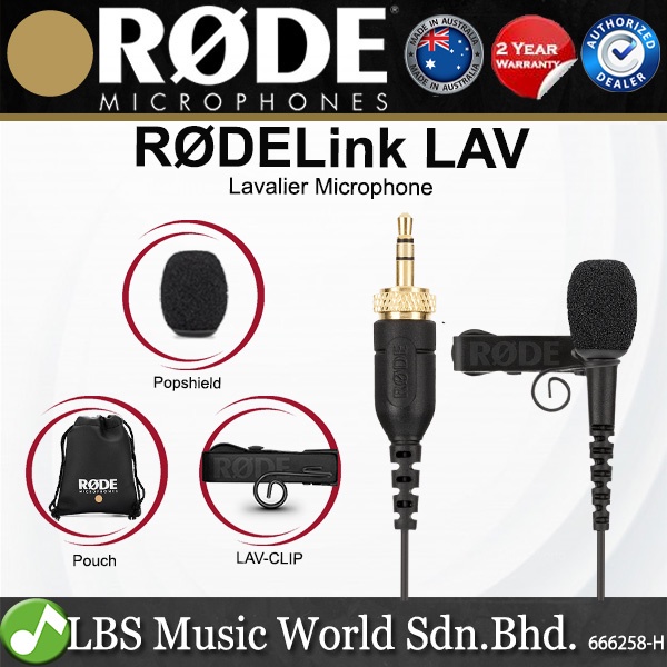 Rode RODELink Lav Omnidirectional Mic Locking Lavalier Microphone (RODE ...