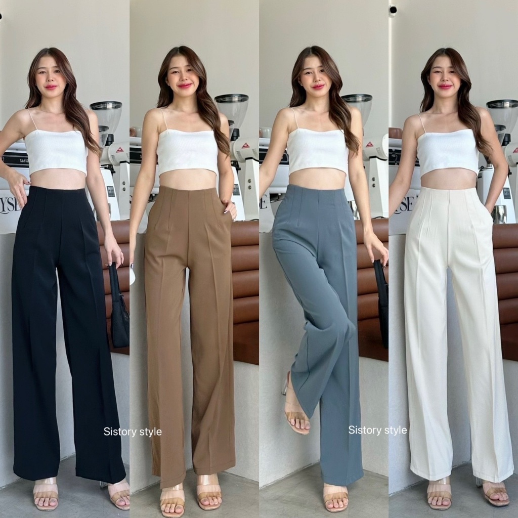 Callie Premium Long Pants Women High Waist Slack Pants Woman Trousers ...