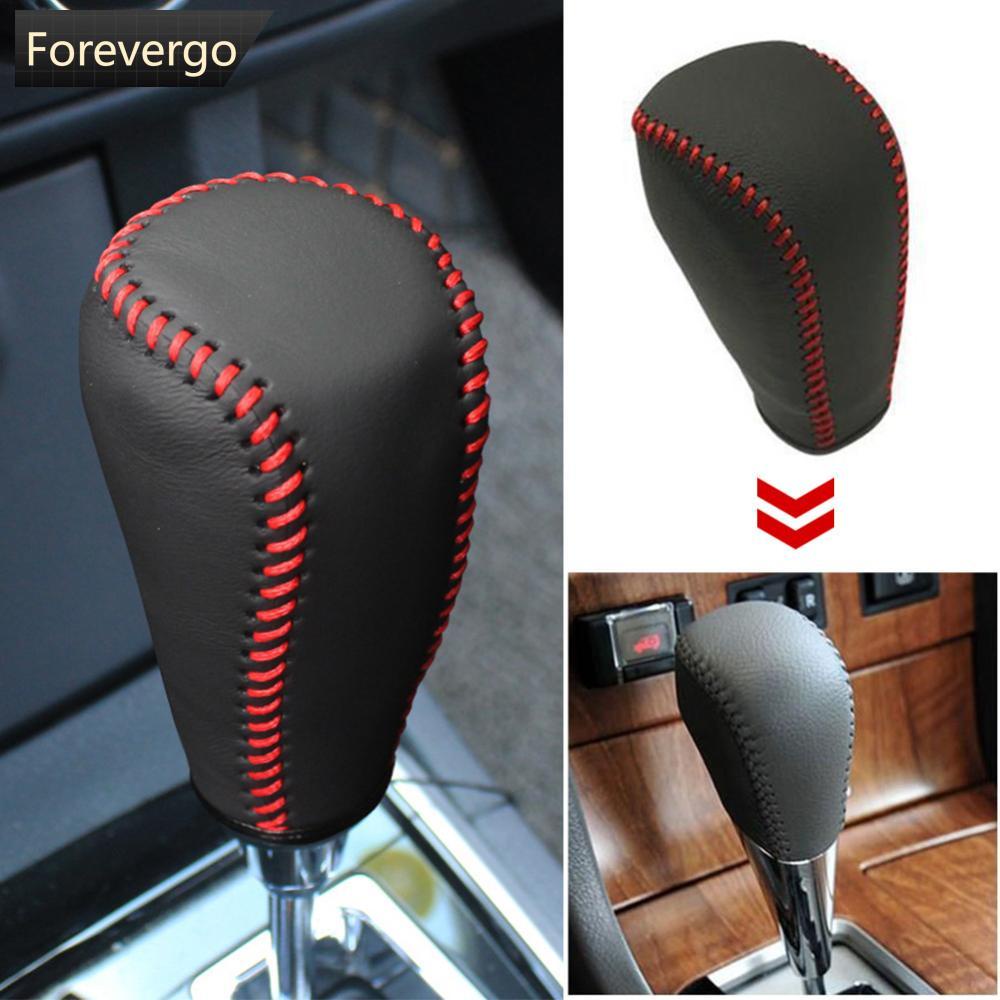 FOREVERGO Car Leather Gear Shifter Knob Cover Transmission Shift Boot