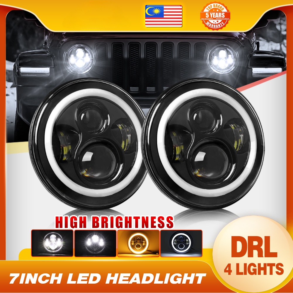 7inch 100W round head lamp car headlights Projector LED Headlight Hi ...