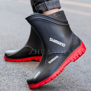 Shimano Men's Fishing Wading Shoes Waterproof Wear-Resistant Non-Slip Rain  Boots Anti-Skid Rubber Water Shoes