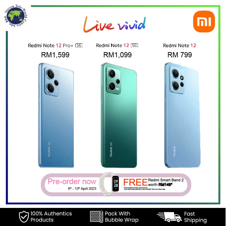 (Original Malaysia Xiaomi) Xiaomi Redmi Note 12 Series (1 Year Warranty