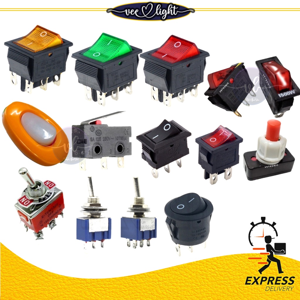 Switch 3 Pin 6 Pin On Off Switch / Toggle switch / Limit Switch / Push