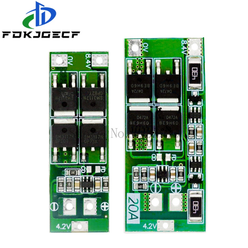 2S 20A 7.4V 8.4V 18650 Lithium battery protection board/BMS board ...