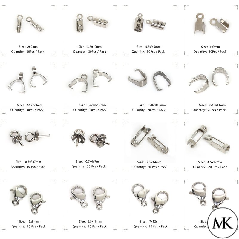 MK Stainless Steel Lobster Clasp Hooks Base Safety Pins Pendant Tail Clip Clasps For Jewelry Making Shopee Malaysia