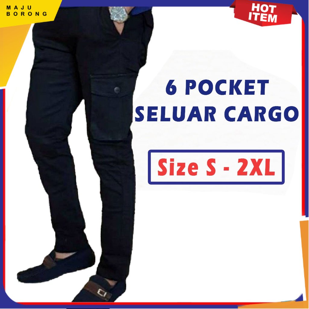 Premium & Export Quality Seluar Kargo Slack 6 Poket (PINGGANG GETAH ...