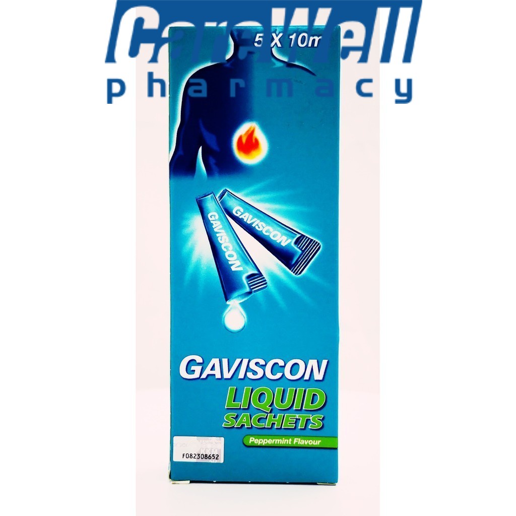 GAVISCON PEPPERMINT FLAVOUR LIQUID SACHETS 5 X 10ML (EXP 10/2024