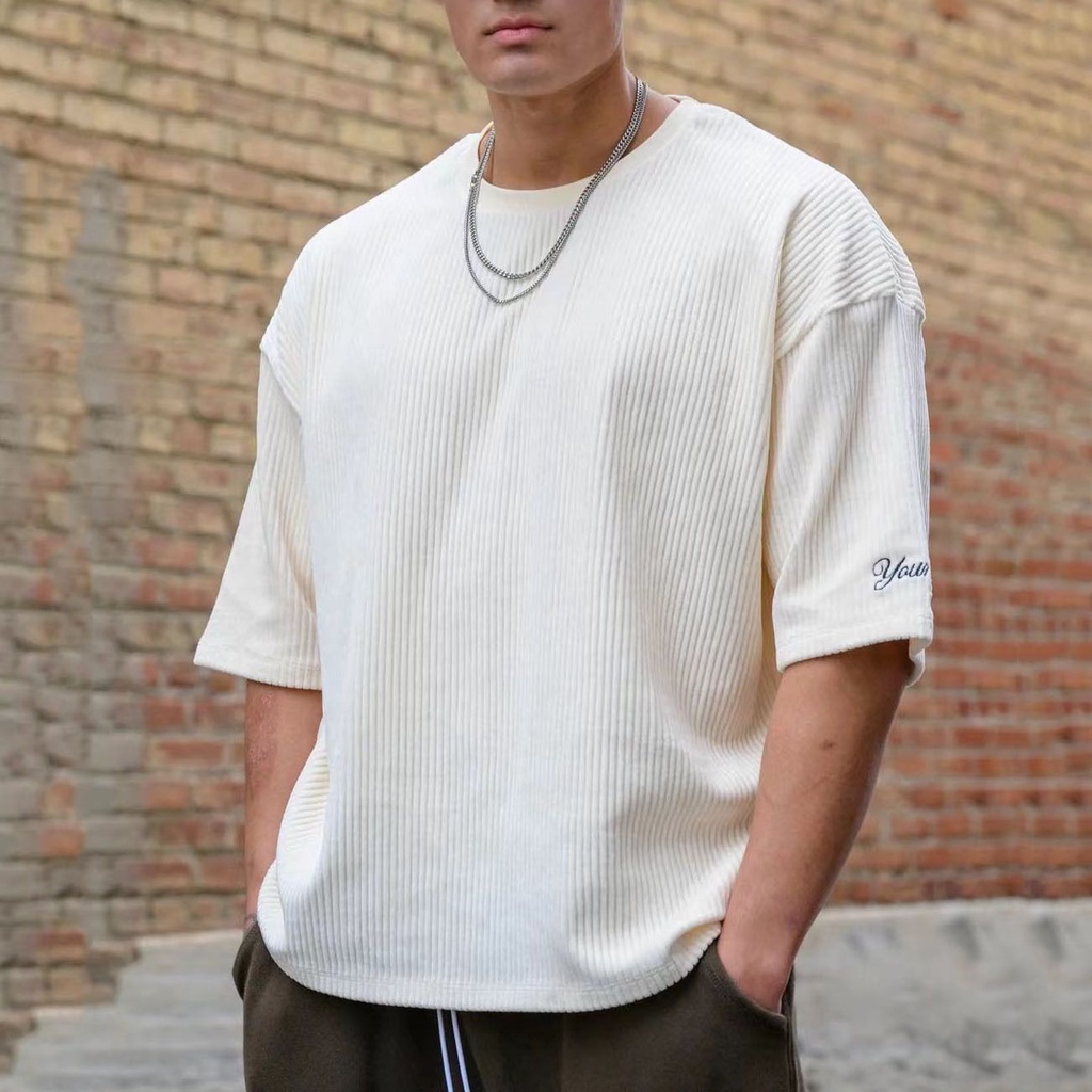 [Free shipping in stock] Summer large size loose fitness short sleeve