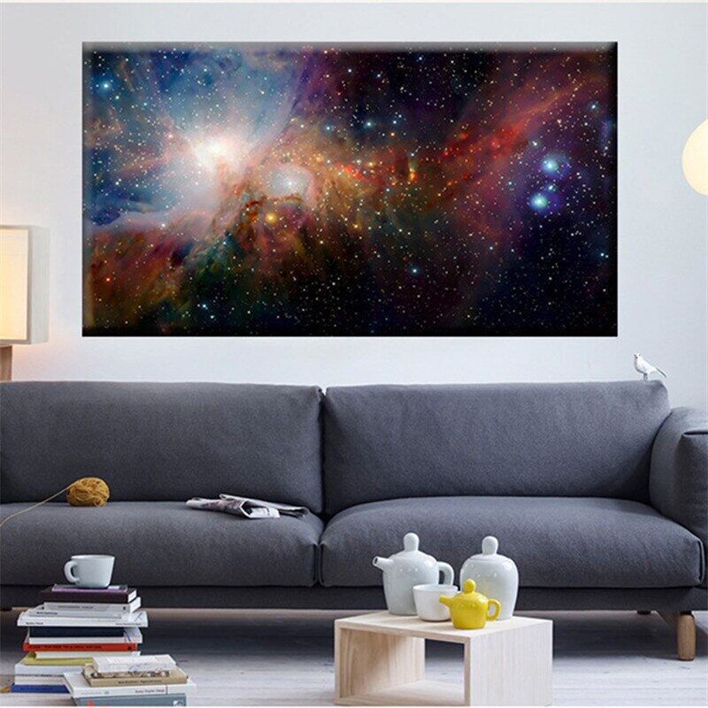 Galaxy Space Universe Wall Art Canvas Painting Pictures Milky Way ...
