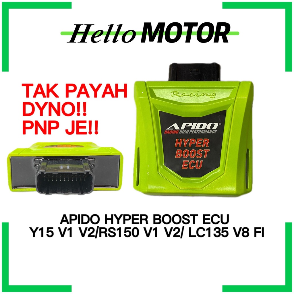 Apido Racing Hyper Boost ECU PNP No Dyno RS150 LC135 V8 RSX150 Y15ZR Y15 V1 V2 Y16ZR SRL115 Fi