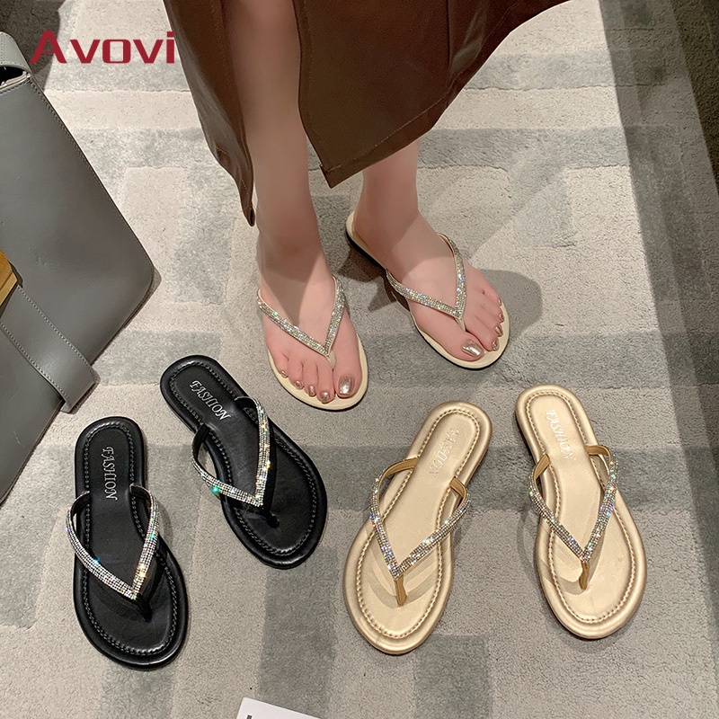 Avovi Women Fashion Flat Sandal Ladies Non-slip Simple Style Outdoor ...