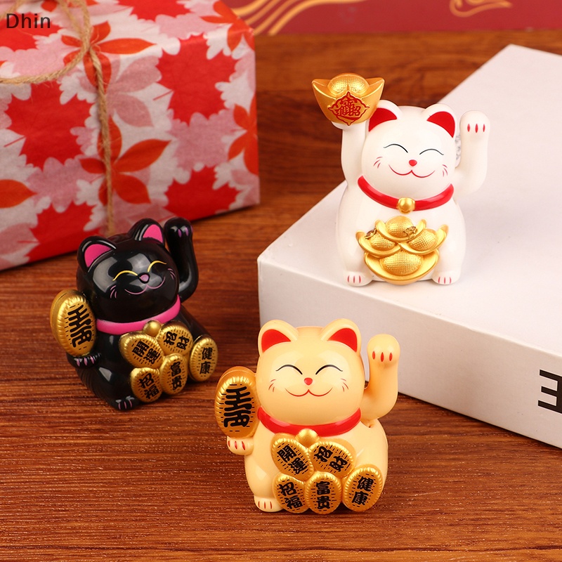 Gattino Portafortuna Solare Che Saluta Con La Zampa - Simpatico Maneki Neko Per Casa, Negozio E Auto - Porta Ricchezza E Fortuna - 4