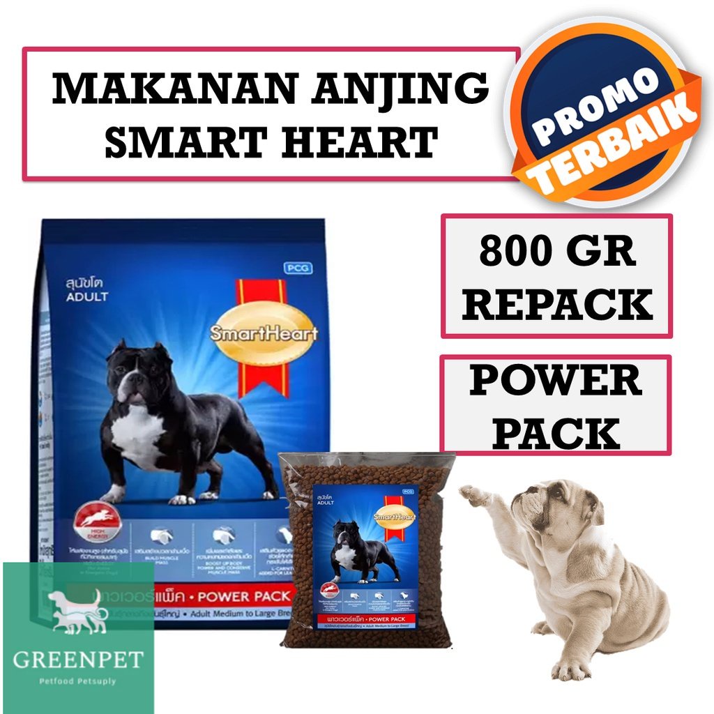 Greenpet Smartheart Power Pack Dog Food 800gr Packaging Smart Heart