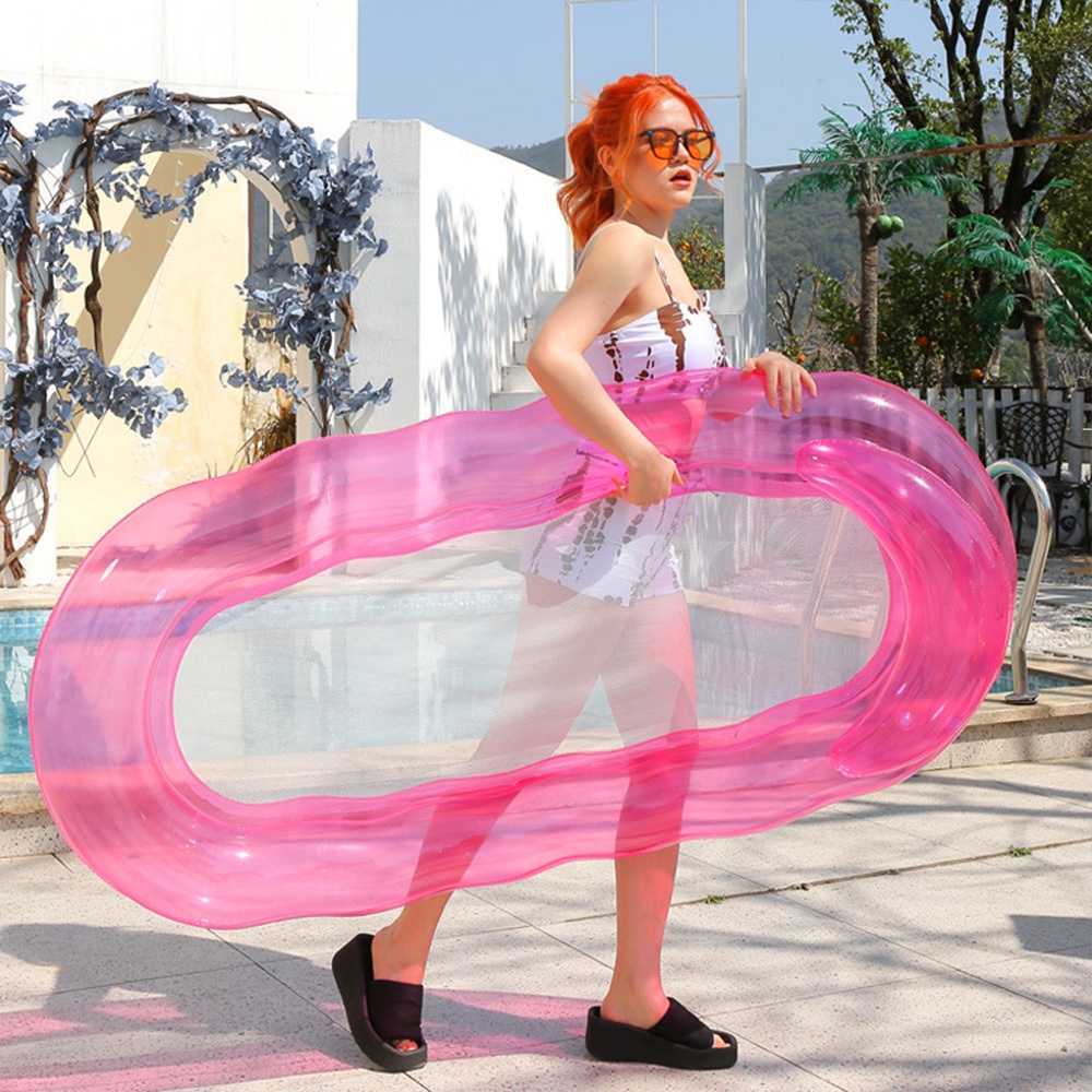 Clear Lounger Pool Float Sun Tan Tub Sunbathing Wave Pool Lounge Raft