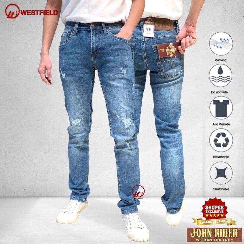 John Rider Men’s Slim Fit New Vintage Ripped Jeans ( 552 21230 ...