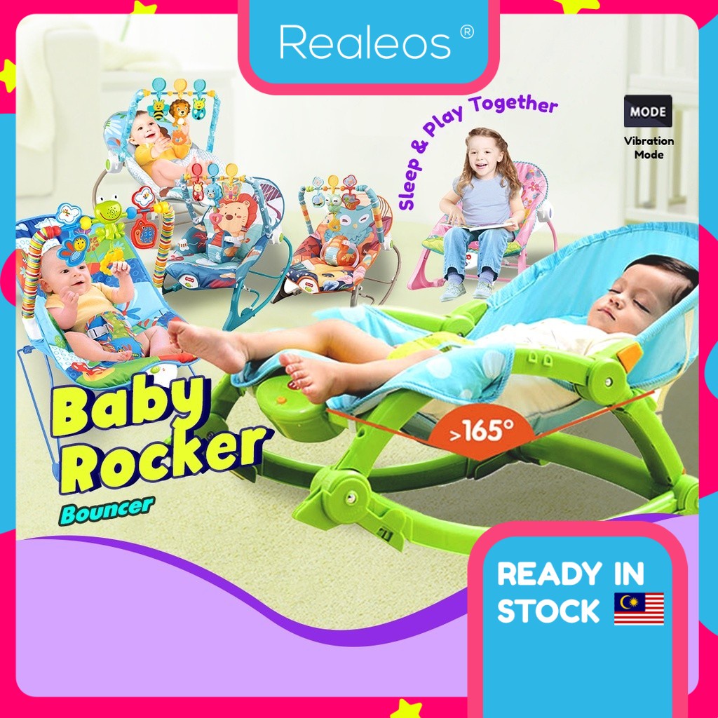 Realeos Baby Throne Newborn Baby Rocker Baby Bouncer Safety Belt Swing