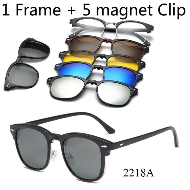 READY STOCK POLARISED CLUBMASTER CLIP IN CLIP ON ONE 6 in 1 400 UV PROTECTION SUNGLASSES ANTI SILAU MALAM UNISEX Shopee Malaysia