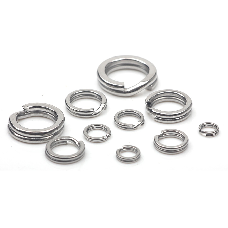 50pcs Fishing Split Rings Swivel Stainless Steel Connector High Quality ...