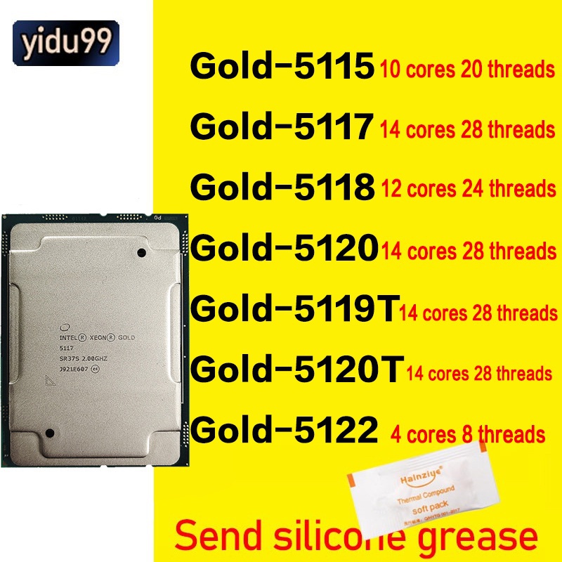 Gold Xeon 5115 5117 5118 5120 5119T 5120T 5122 CPU Scatter | Shopee ...