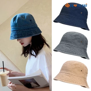 Foldable Cowboy Solid Color Bucket Hat/ Corduroy Washed Wide Brim Fishman  Cap/ Outdoor Travel Beach Fisherman Bucket Cap