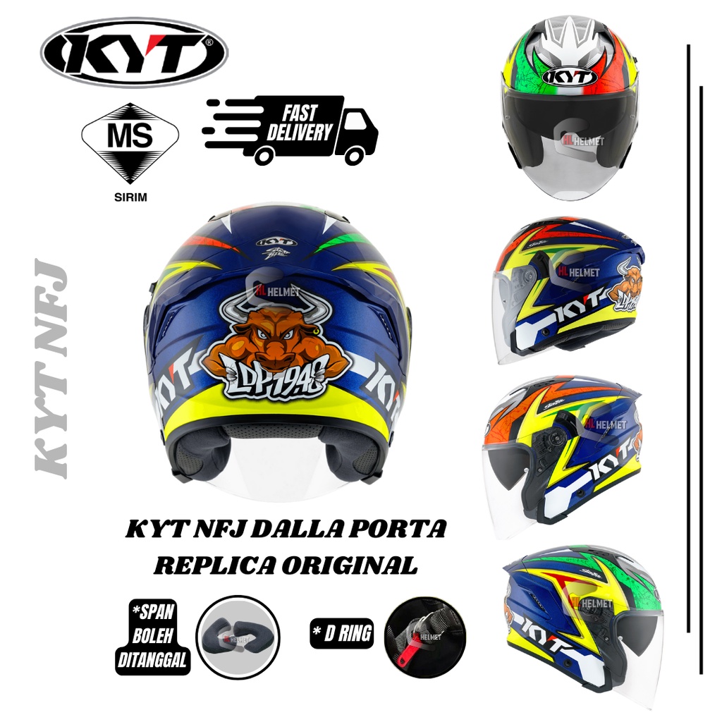 KYT NFJ HELMET DOUBLE VISOR ( KYT HELMET NFJ DALLA PORTA ) KYT OPEN