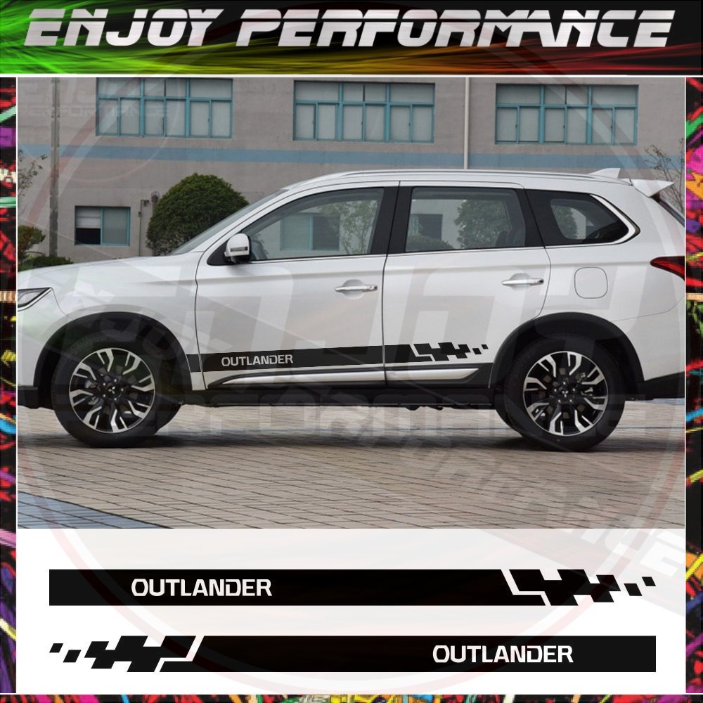 For Mitsubishi Outlander 2PCS Car Stickers Vinyl Film Auto Styling Side ...