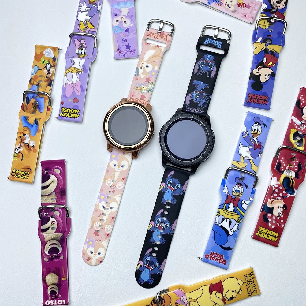 Disney printed strap Silicone band Mickey Mouse Cute Watch Strap Sports For Samsung Galaxy Watch Active 2 44mm 40mm watch strap Shopee Malaysia