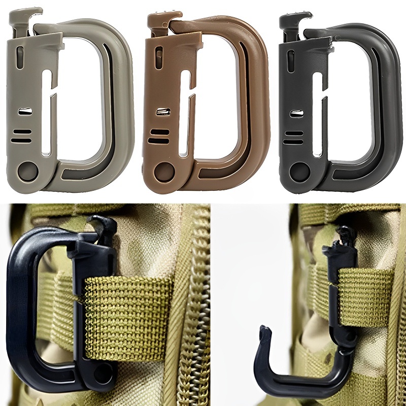 Zuzer - Kit 33 Accessoires Tactiques MOLLE - Clips, Mousquetons, Sifflets Pour Sac à Dos Ou Gilet