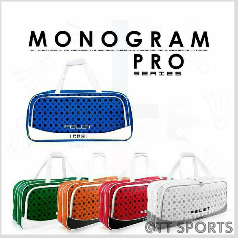 FELET ORIGINAL Monogram Pro Series Badminton Racket Bag Double Zip With ...