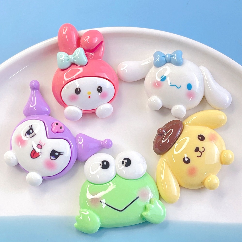 5PCS Big Glossy Sanrio Head Resin Charms for DIY | Shopee Malaysia