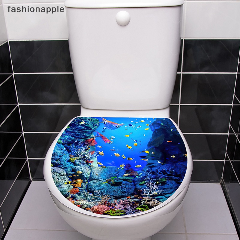 FAMY 1pcs 3D Toilet Seat Wall Sticker Art Wallpaper Bathroom Decals ...