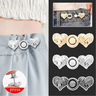 Metal Adjustable Bear Skirt Pant Jeans Seamless Retract Waist Waist Tighten  Clip Waist Pin Buckle Waist Button Clothing Accessories WHITE 