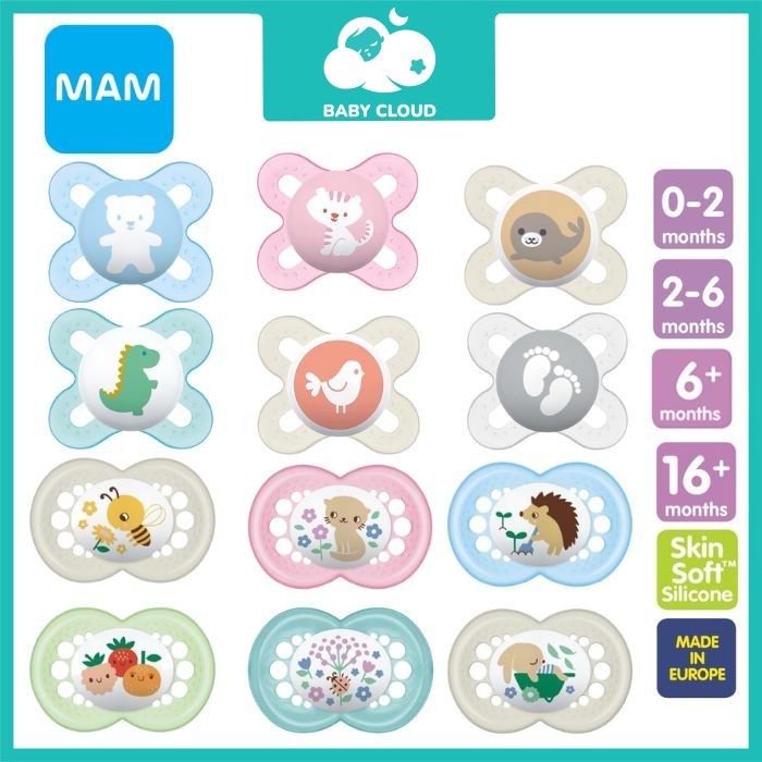 MAM (TWIN PACK) Start Original Baby Pacifier Soothers with Steriliser ...