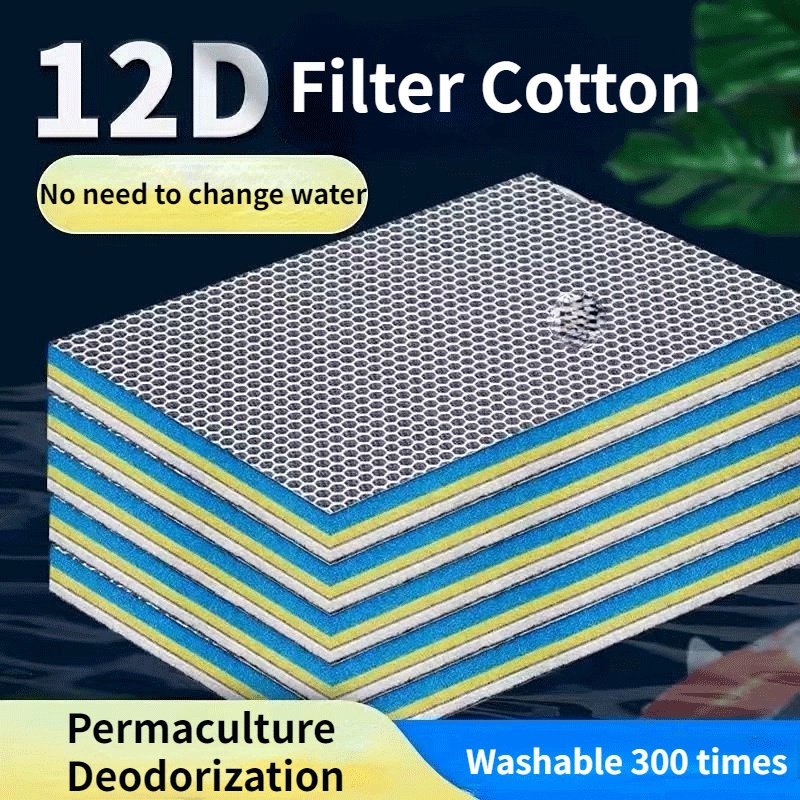 12D Bio Sponge Filter Aquarium Media 12Layer No Glue Highdensity Fish