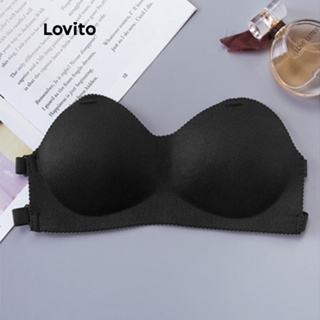 Lovito Casual Plain Full Coverage Backless Strapless Bras for