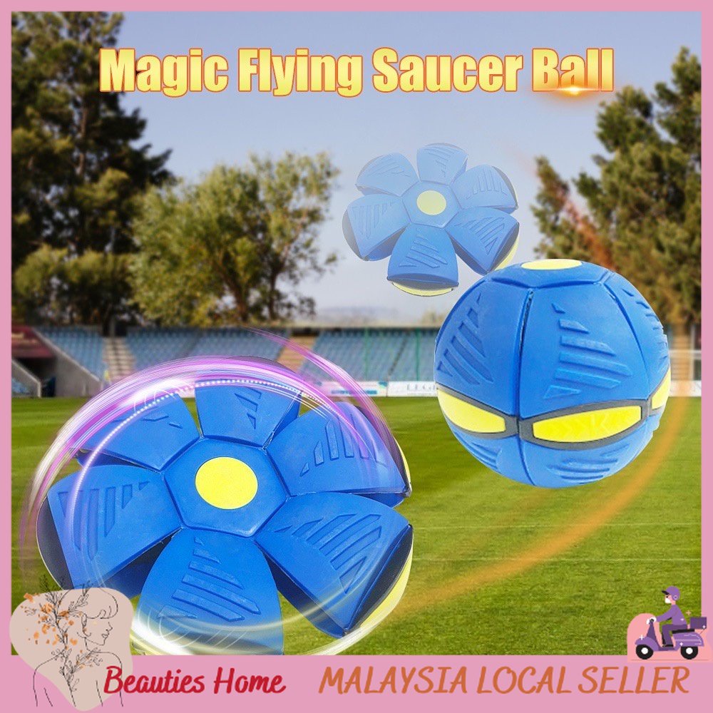 BH Magic Flying Saucer Ball UFO Flat Throw Disc Ball with LED Light Toy