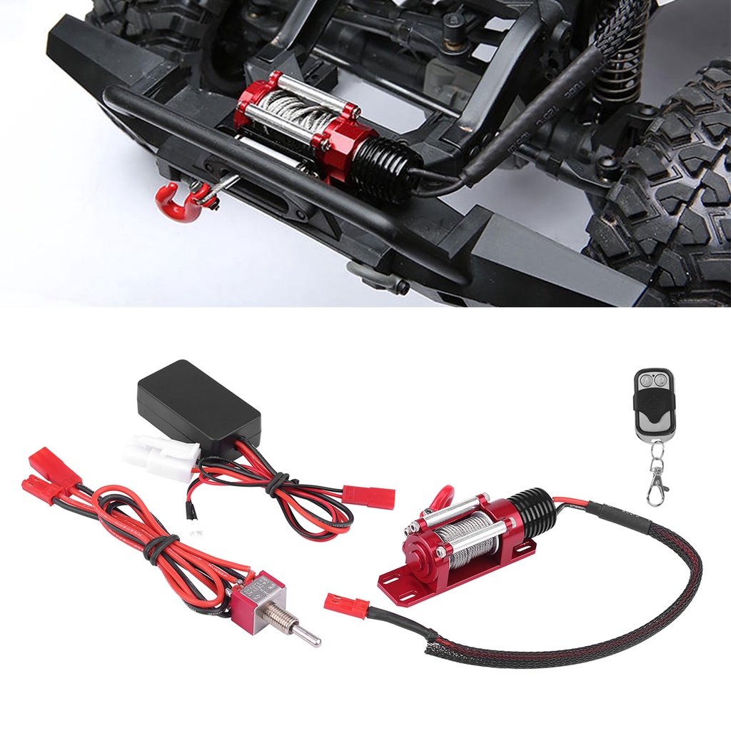 Exquisite Electric Winch CNC Precision Winch Remote Control Red Head Black Winch 77335815