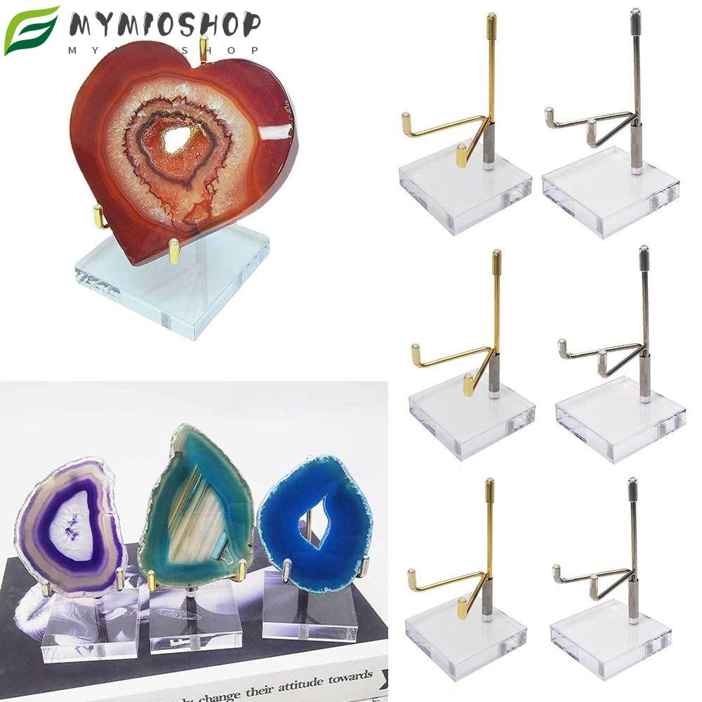 Crystal Ball Base Agate Stones Desktop Metal Acrylic Display