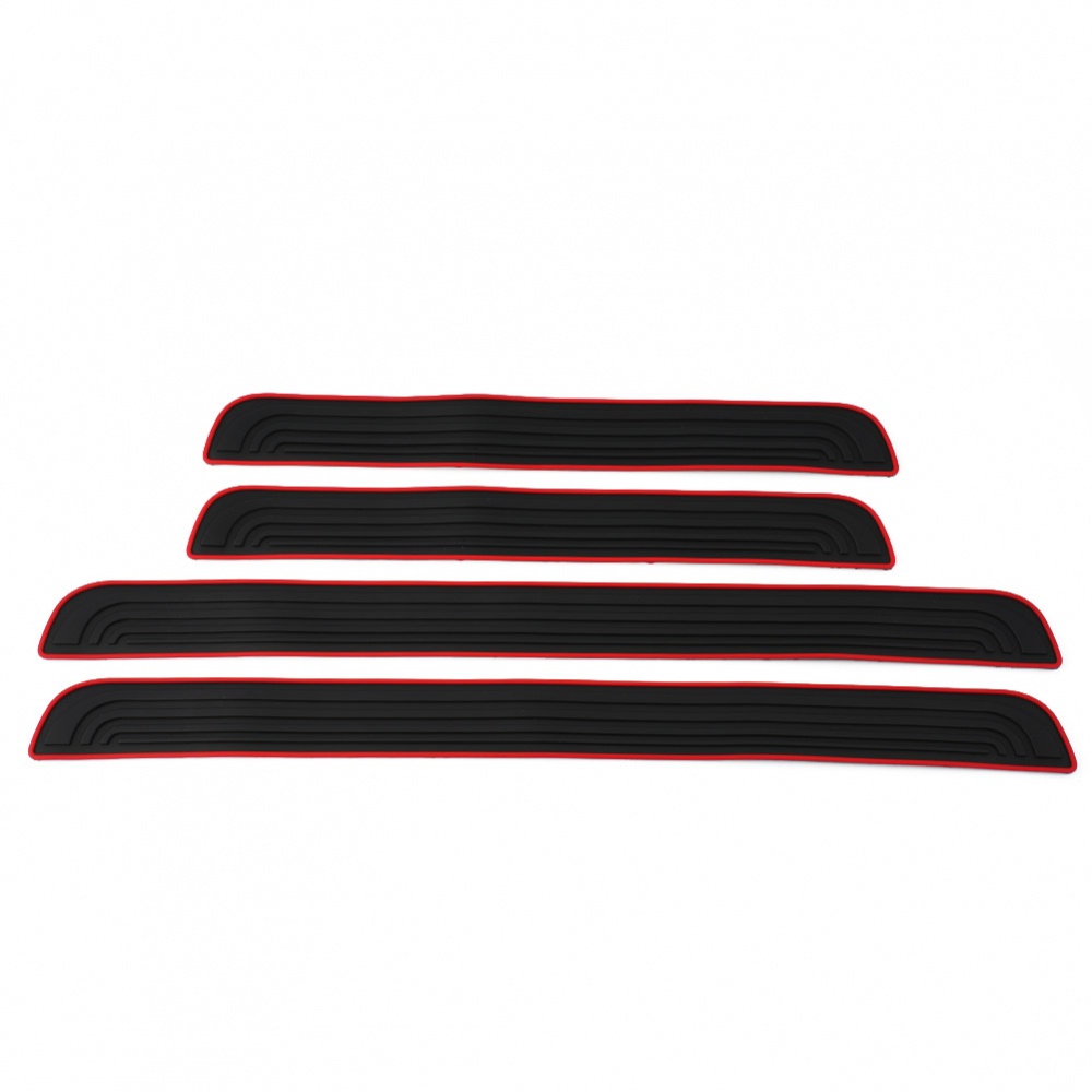 Car Door Guards Protector Red Rubber Scuff Sill Step 4pcs Accessories Black Shopee Malaysia