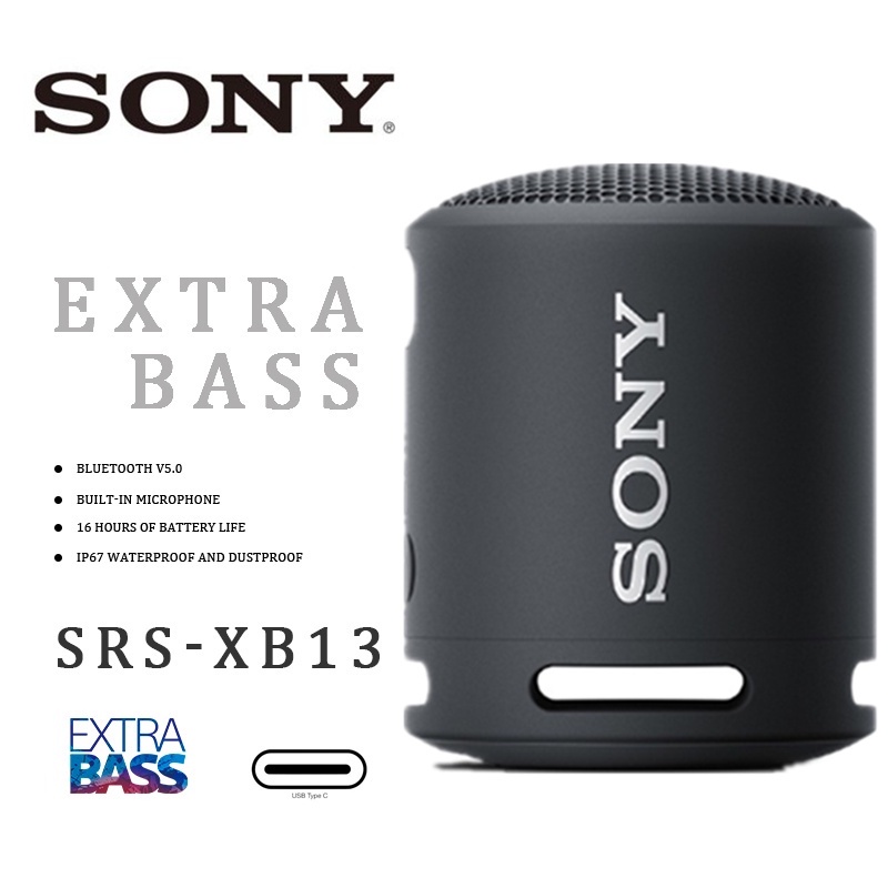 Sony SRSXB13 Bluetooth Speaker Mini Wireless Speaker Deep Bass IPX7