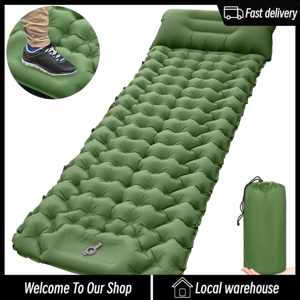 [Fast delivery]Camping Sleeping Pad with Pillow Builtin Pump