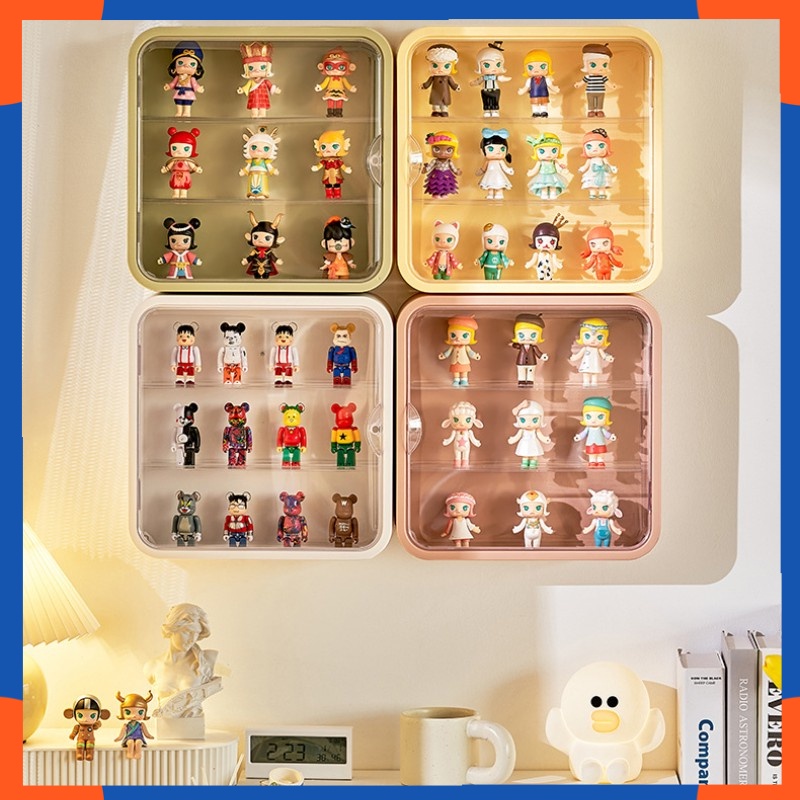 Doll Toy Display Storage Box Wall-Mounted Magnetic Transparent ...