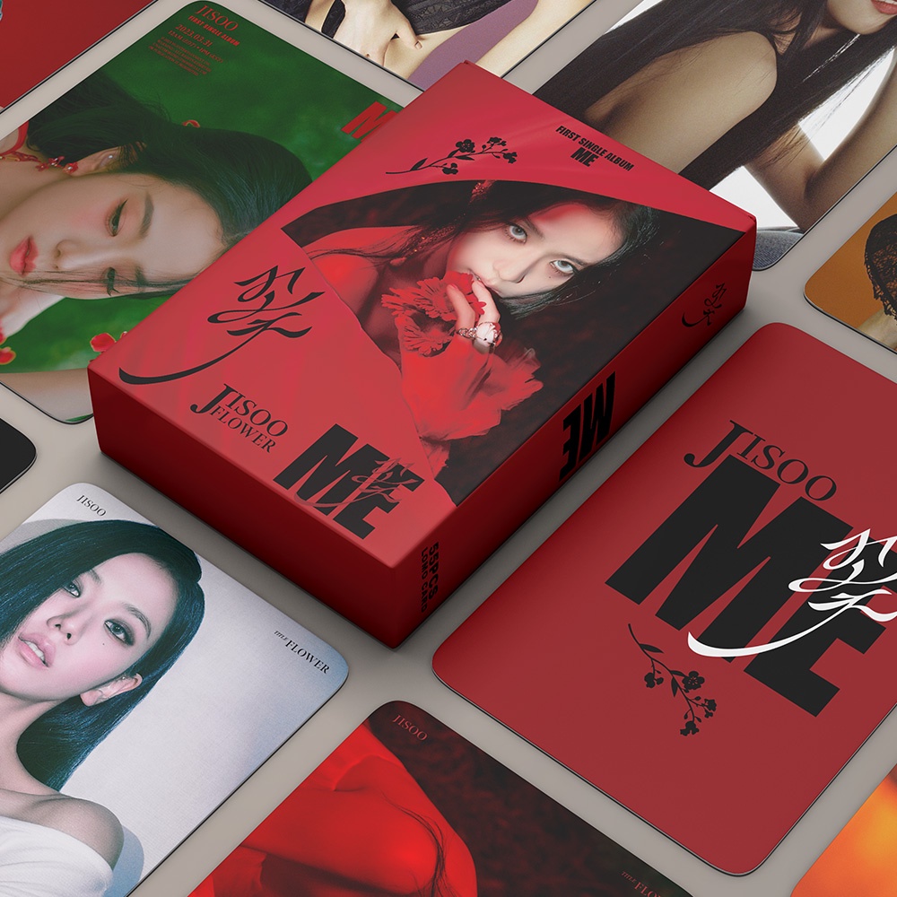 55pcs/box JISOO ME 1st SINGLE Album FLOWER Photocards BP SOLO Lomo