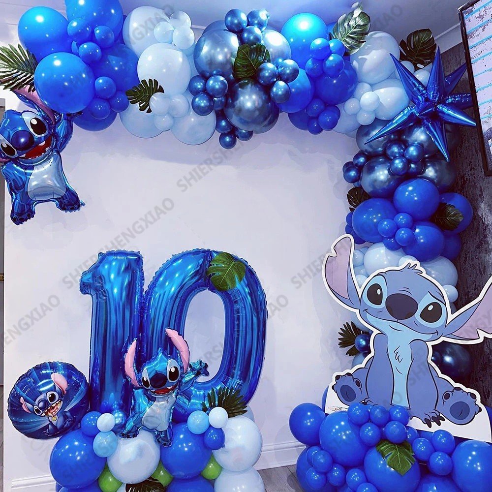 A Pack Lilo Stitch Arch Kit Garland Foil Number Balloon Baby Shower ...