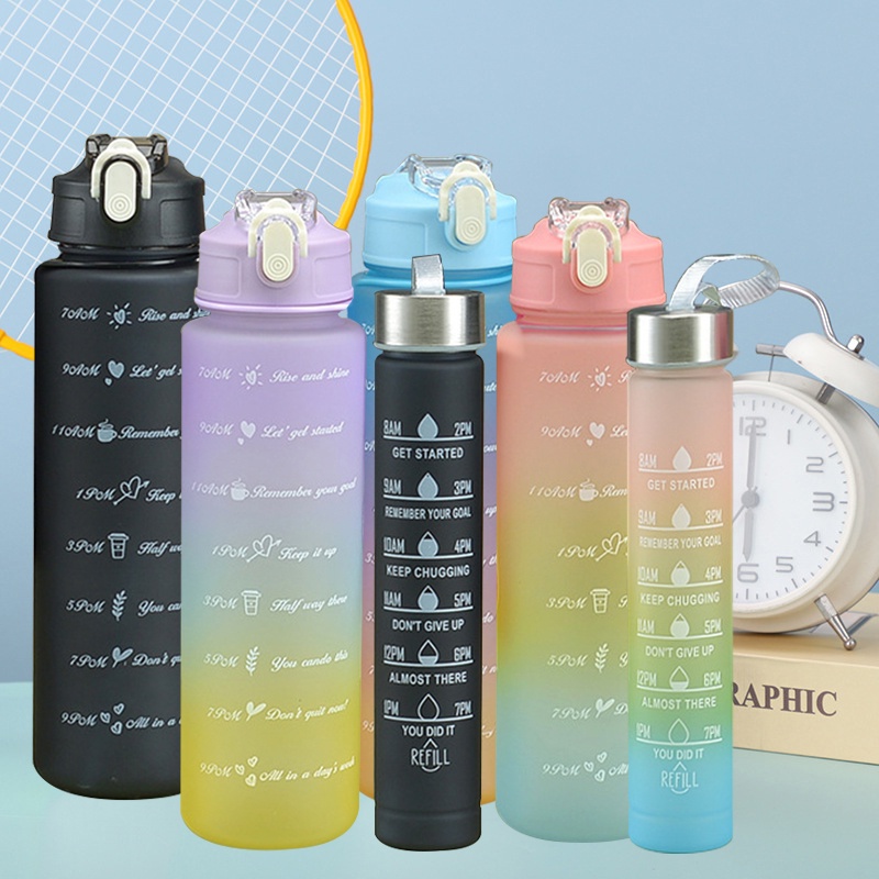 900ml Ins Water Bottle With Straw Botol Air Viral BPA Free,Cute ...