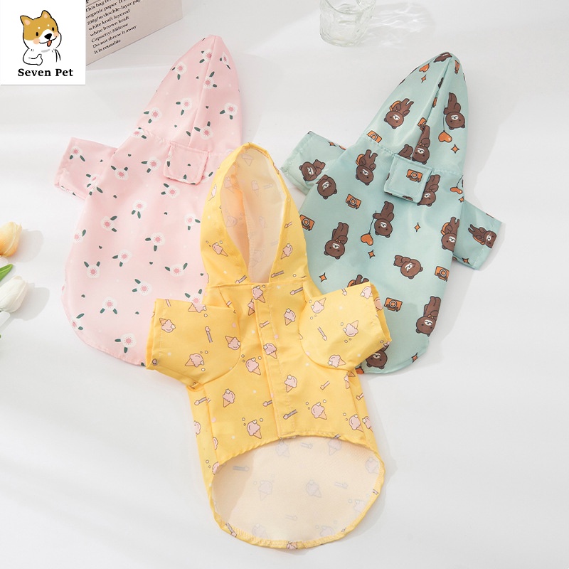 Waterproof Dog Raincoat for Dogs Cute Puppy Hoodie Cat Jacket Pet