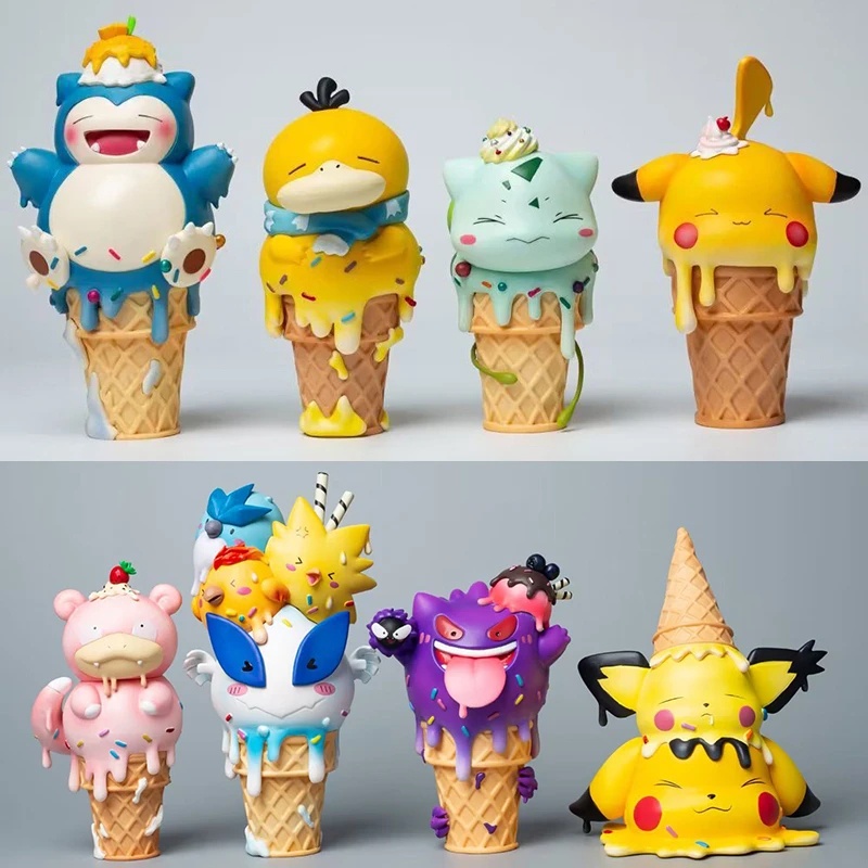 14cm Pokemon Pikachu Ice Cream Slowpoke Gengar Snorlax Bulbasaur