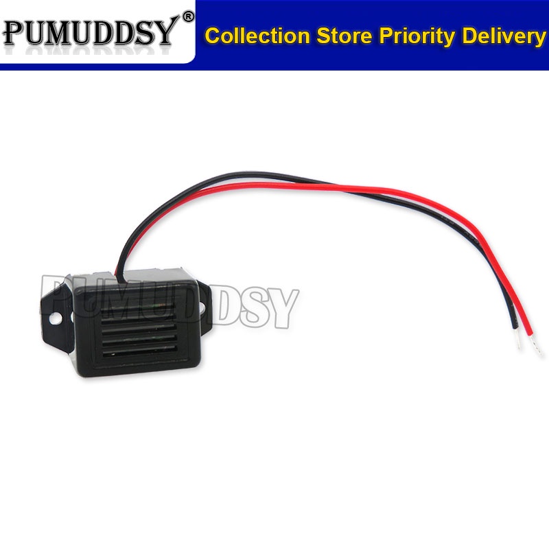 Buzzer Piézo 12V 85-95dB - Alarme Sonore Continue - Pour Circuits Électroniques - Longueur Câble 100mm