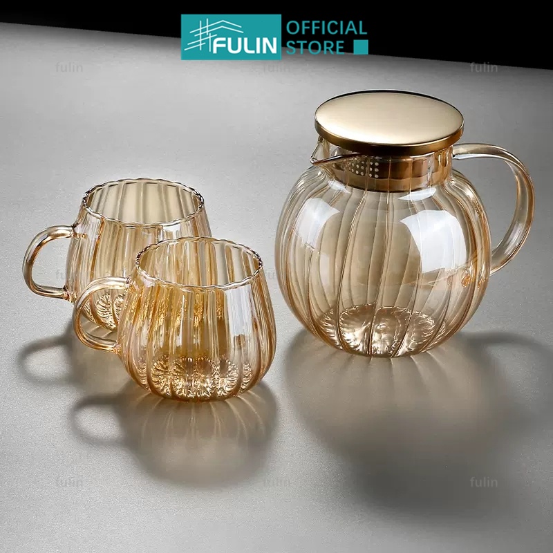 Alipis Large Glass Cold Brew Pitcher - 9.4" Glass Water Jug For Fridge & Decor