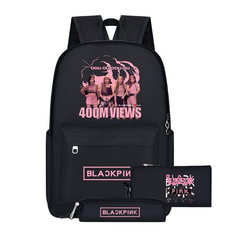 4pcs Idol Blacks pinks School Backpack Set Waterproof Travel Beg Sekolah Perempuan Large Capacity Sling Bags College Schoolbag Stationery Pencil Case Student Shoulder Bagpack Suit Shopee Malaysia